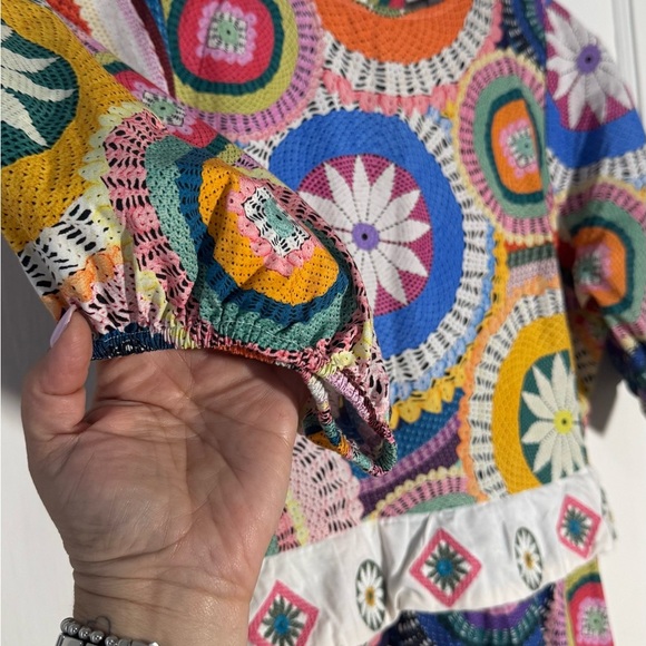 NEVER FULLY DRESSED
Crochet Print Malibu Midi Dress in Cotton-poplin - Picture 7 of 9